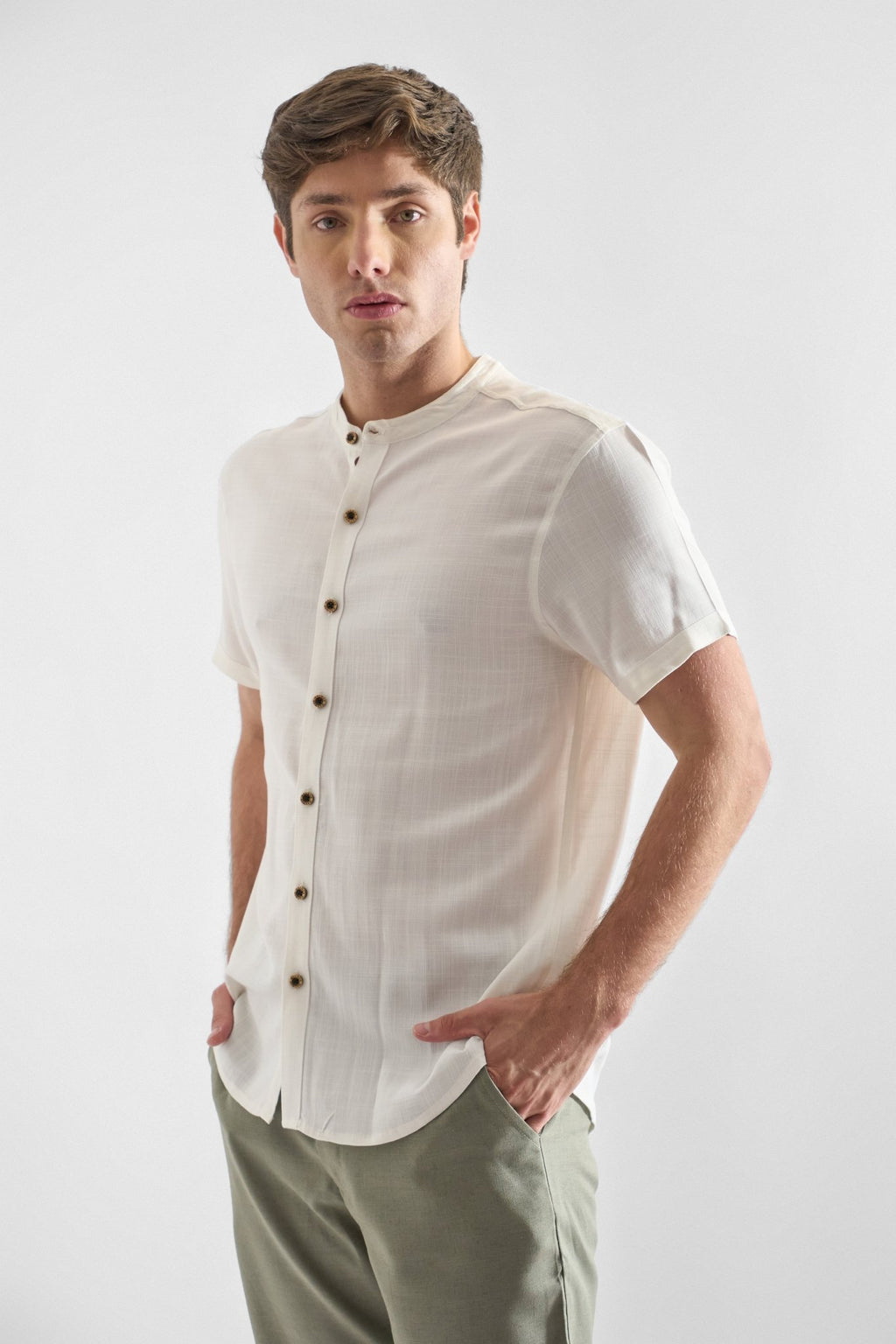 Camisa de Lino Manga Corta