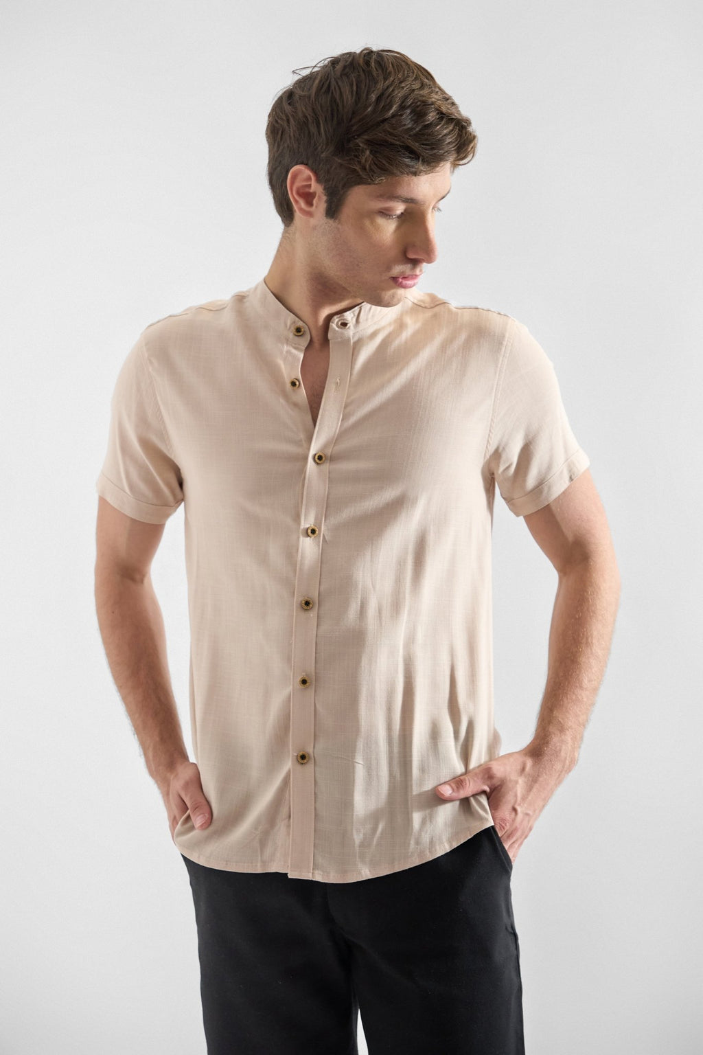Camisa de Lino Manga Corta