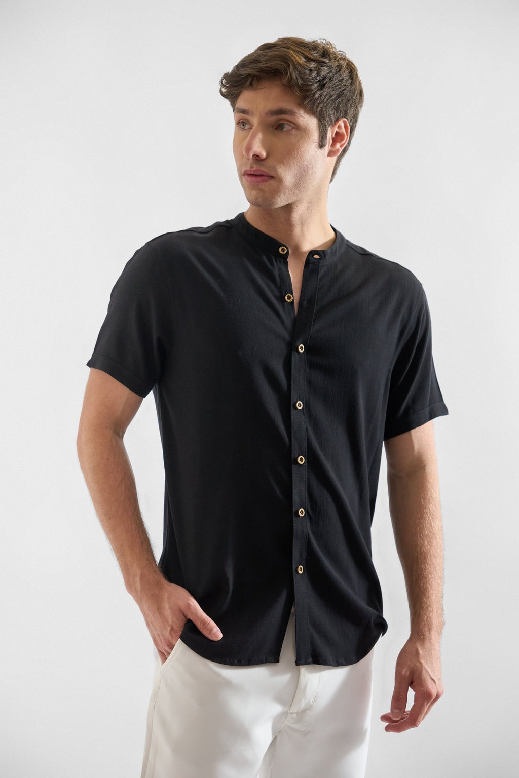 Camisa de Lino Manga Corta