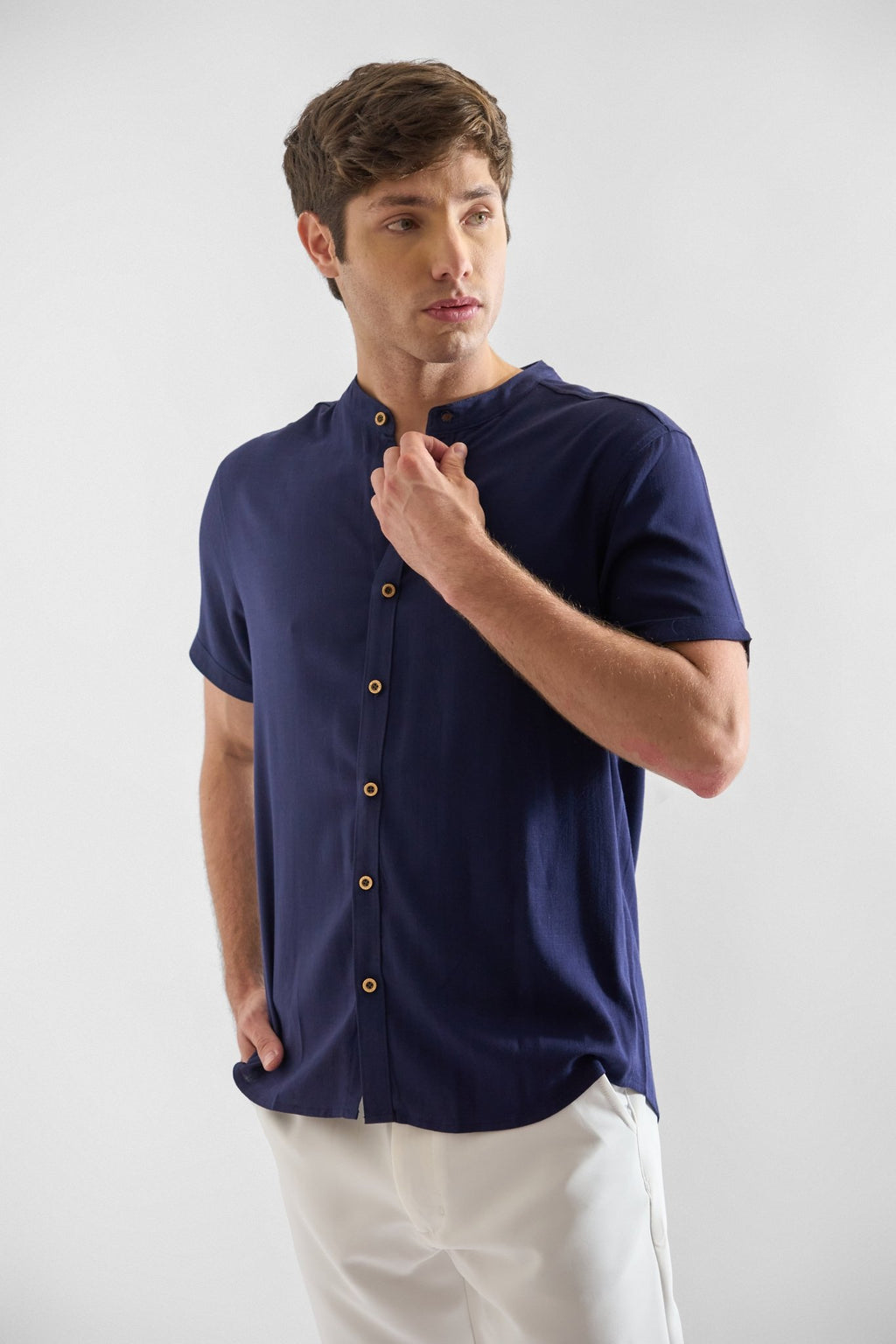 Camisa de Lino Manga Corta