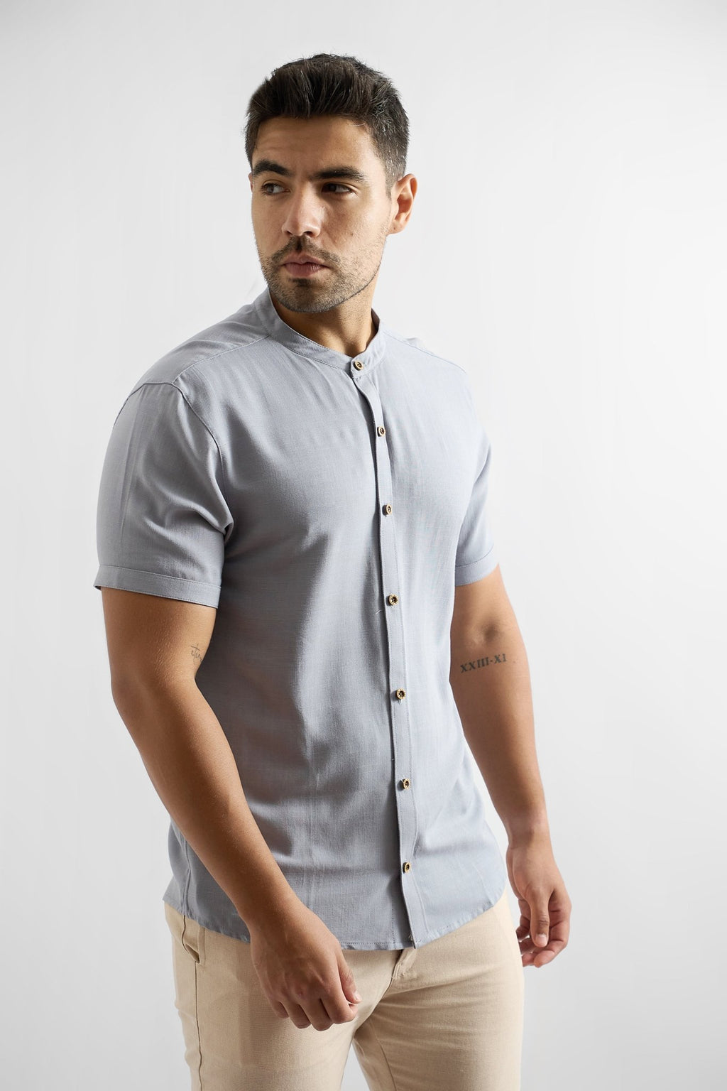 Camisa de Lino Manga Corta