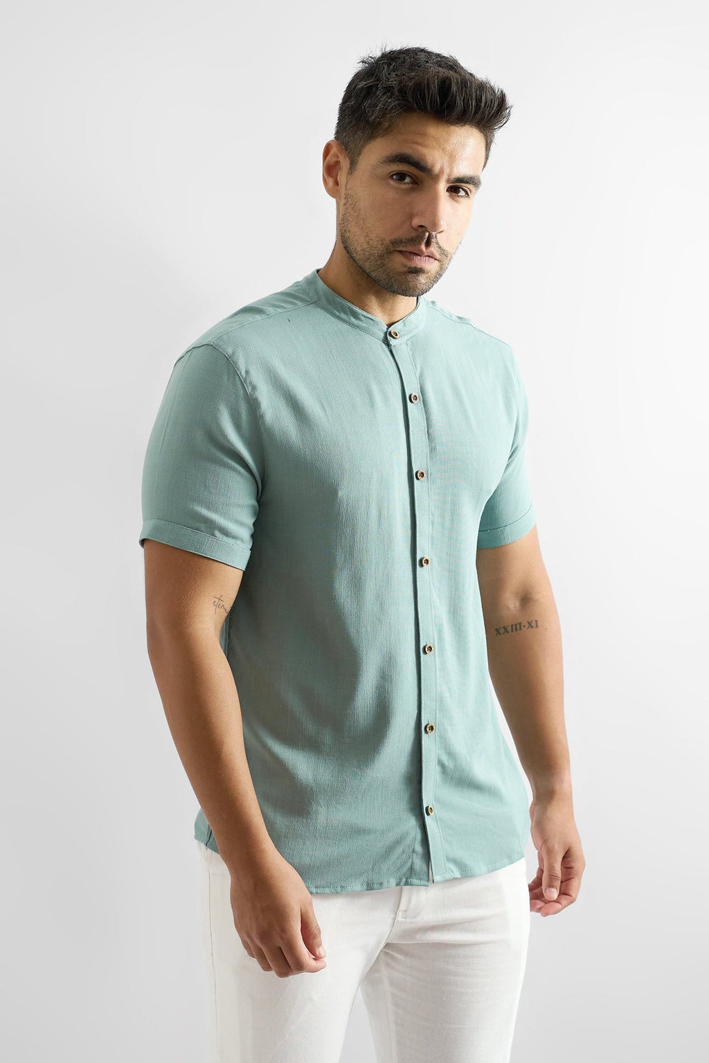 Camisa de Lino Manga Corta