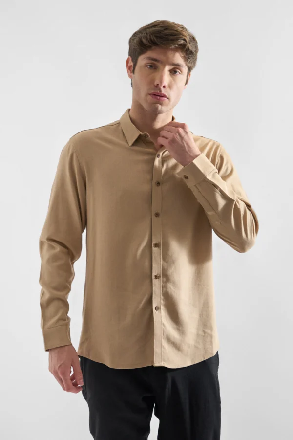 Camisa De Lino Manga Larga para Hombres Rococo23