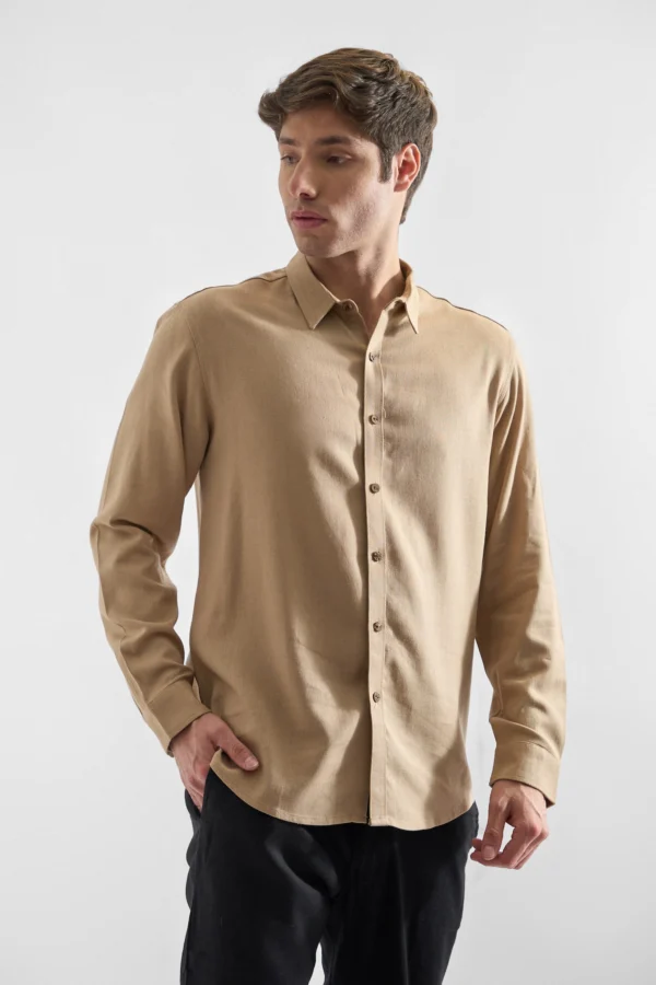 Camisa De Lino Manga Larga para Hombres Rococo24