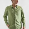 Camisa De Lino Manga Larga para Hombres Rococo28