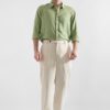 Camisa De Lino Manga Larga para Hombres Rococo30