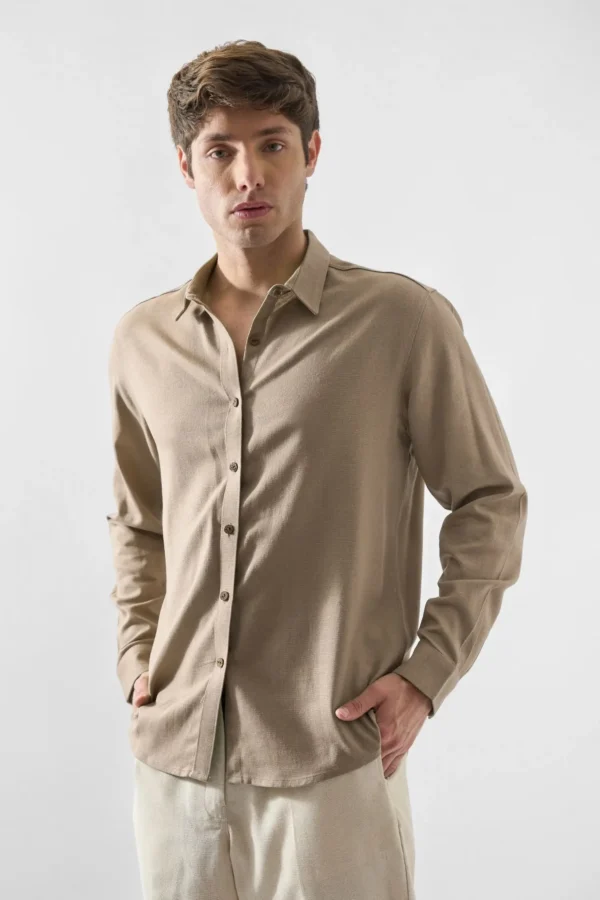 Camisa Lino Rococo Moka
