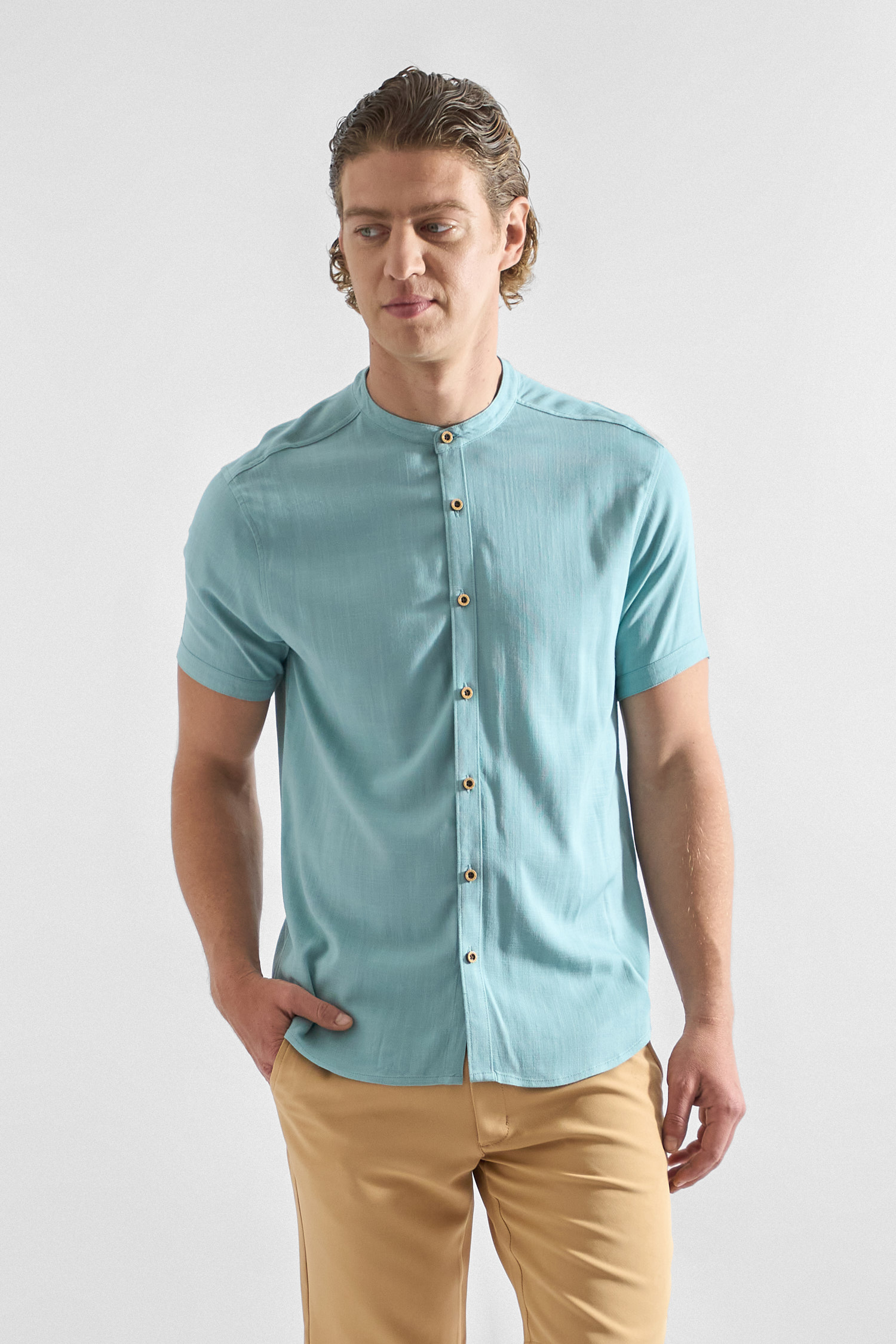 Camisa-de-Lino-Manga-Corta-para-Hombres16