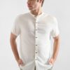 Camisa de Lino Manga Corta para Hombres19