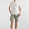 Camisa de Lino Manga Corta para Hombres21