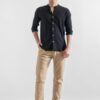 Camisa de Lino Manga Larga Para Hombres22