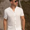 Camisa de lino manga corta27