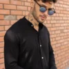 Camisa manga larga de lino para hombre14
