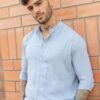 Camisa manga larga de lino para hombre16