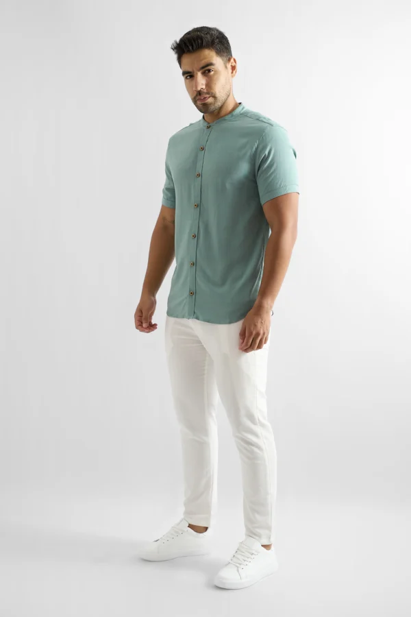 Camisas de lino manga corta43