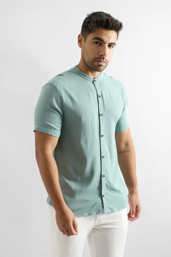 Camisas de lino manga corta45