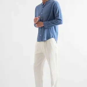 Camisa Lino Manga Larga Acero - Imagen 7