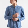 Camisa Lino Manga Larga Acero