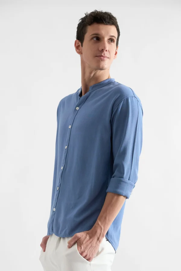 Camisa Lino Manga Larga Acero - Imagen 3