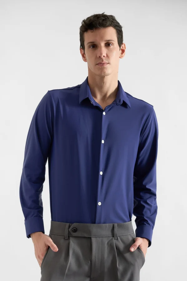 Camisa Manhattan Azul - Slim Fit