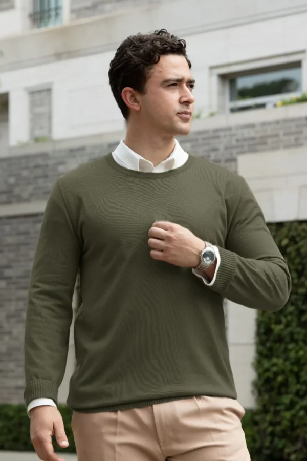 Bowery Sweater Verde – Regular Fit