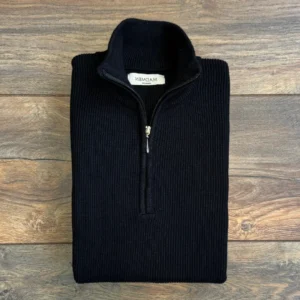 Bleecker Sweater Semi Cierre Negro - Regular Fit