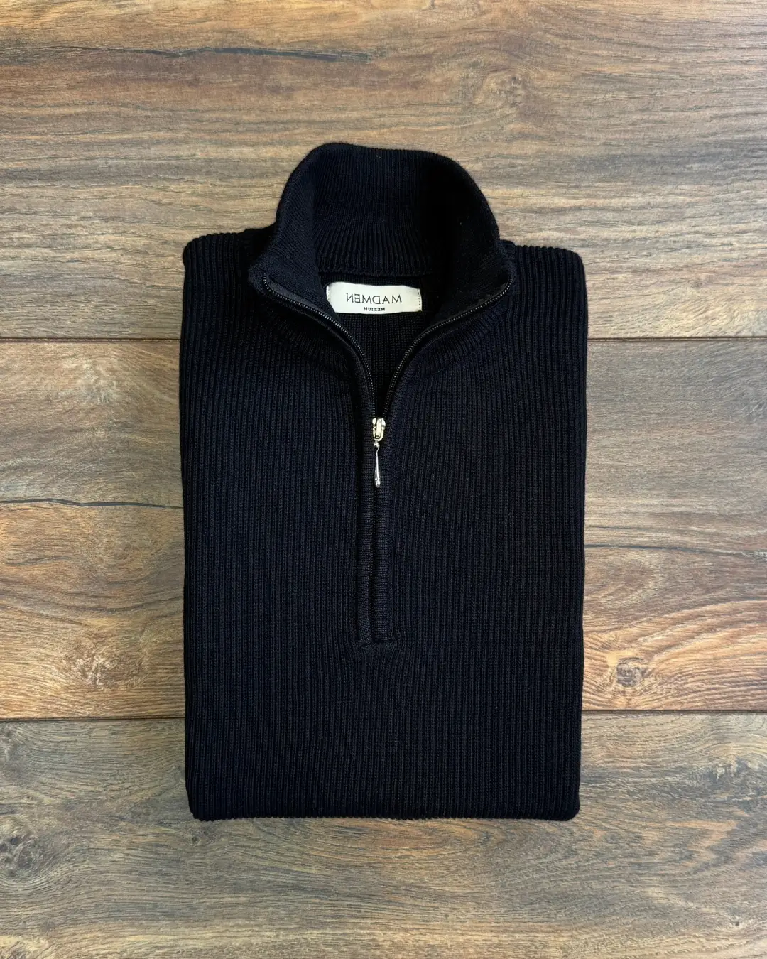 Bleecker Sweater Semi Cierre Negro - Regular Fit