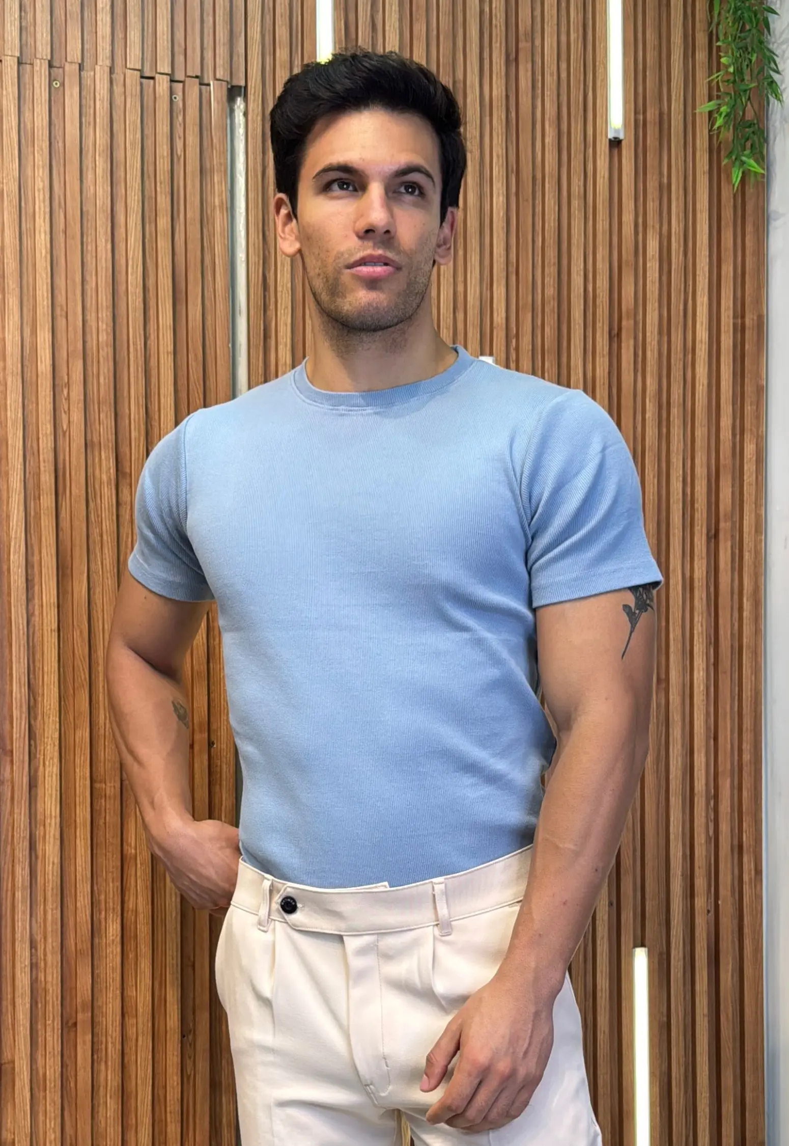 CityLine T-shirt Denim - Slim Fit
