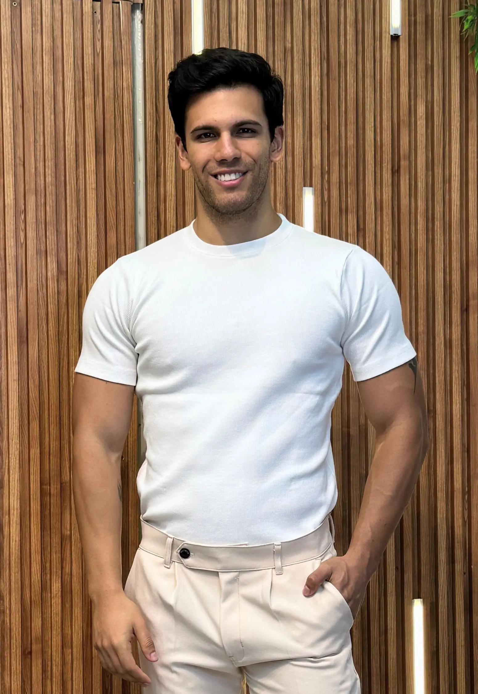 CityLine T-shirt Perla - Slim Fit