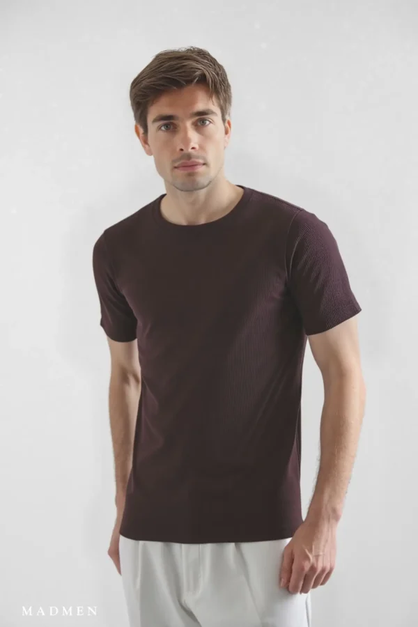 CityLine T-shirt Marrón - Slim Fit