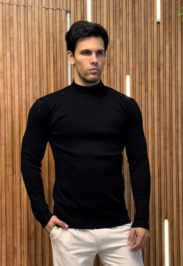 Caffarena Mad Neck Negro - Slim Fit
