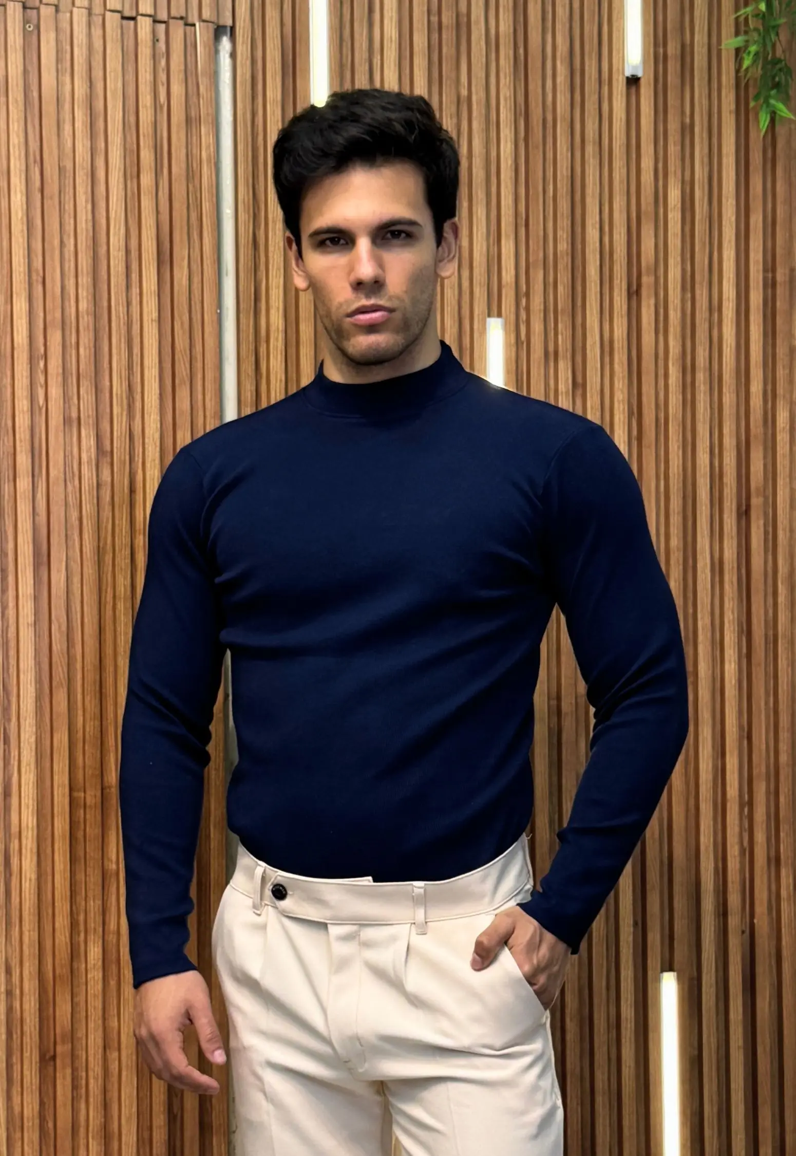 Caffarena Mad Neck Azul - Slim Fit