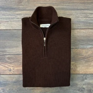 Bleecker Sweater Semi Cierre Marrón - Regular Fit