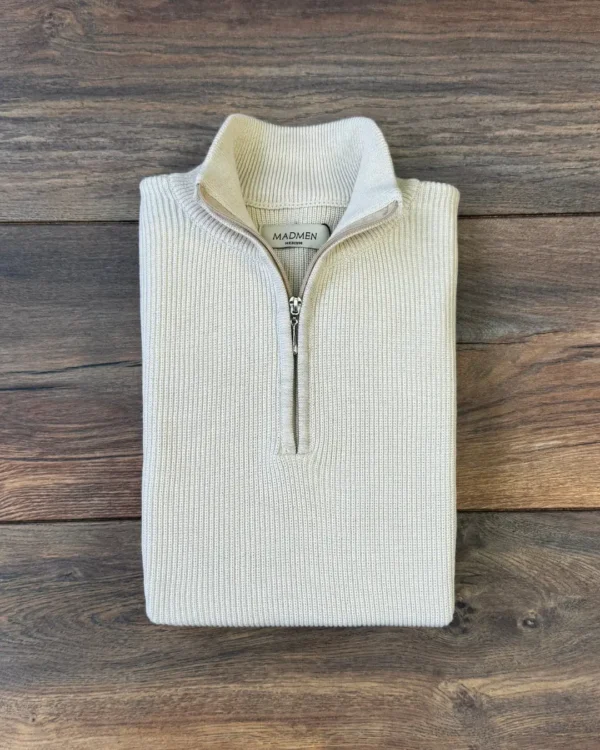 Bleecker Sweater Semi Cierre Perla - Regular Fit