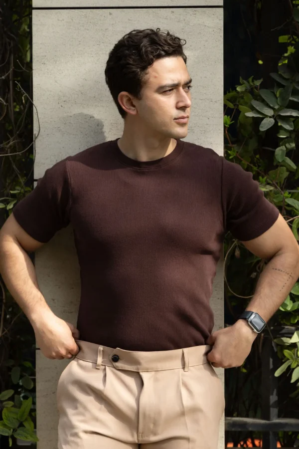 CityLine T-shirt Marrón - Slim Fit