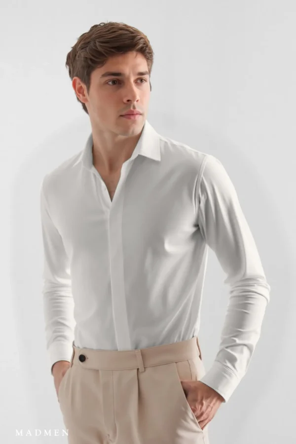 Camisa Bare Line Perla - Slim Fit