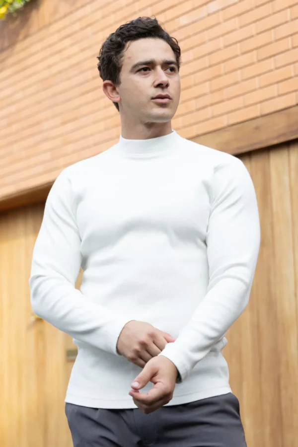 Caffarena Mad Neck Marfil - Slim Fit - Imagen 3