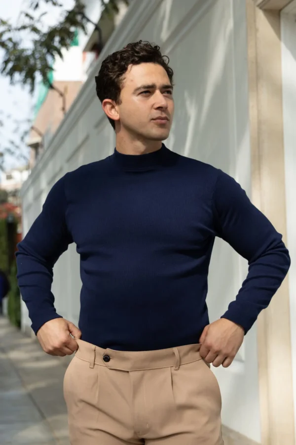 Caffarena Mad Neck Azul - Slim Fit - Imagen 3