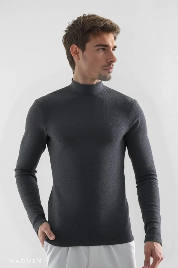 Caffarena Mad Neck Grafito - Slim Fit
