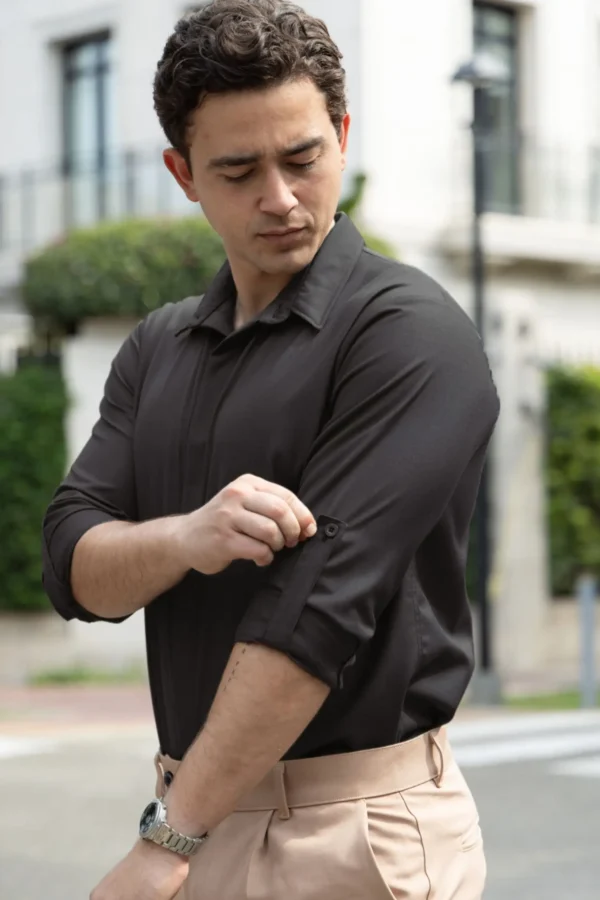 Camisa Bare Line Negro - Slim Fit - Imagen 2
