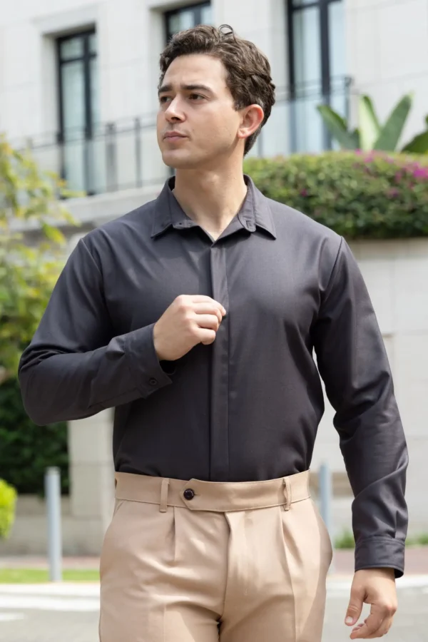 Camisa Bare Line Plomo - Slim Fit - Imagen 2