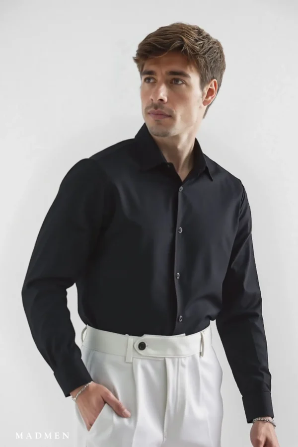 Camisa Sutton Negro - Slim Fit