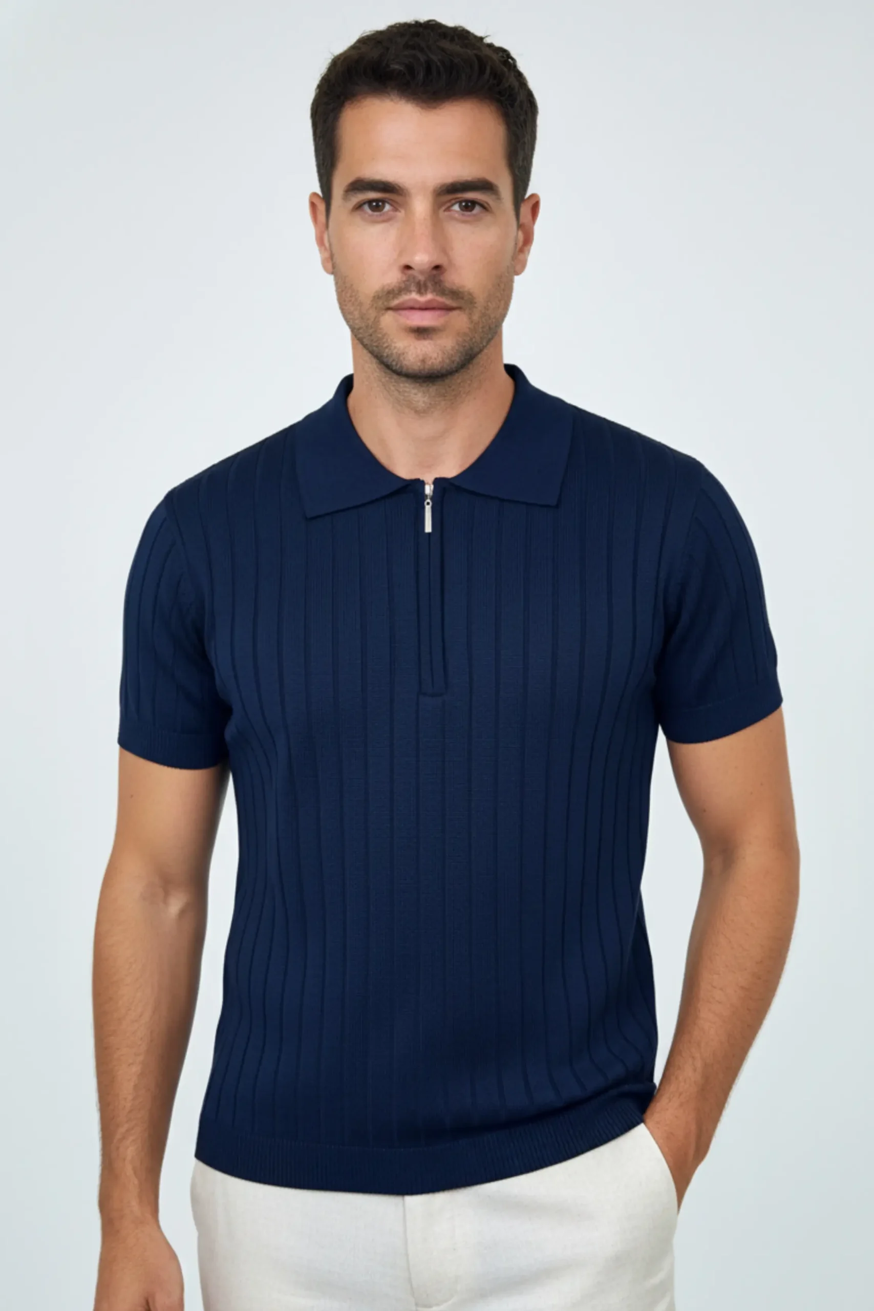 Polo Tejido Vincenzo Azul – Dolce Vitta