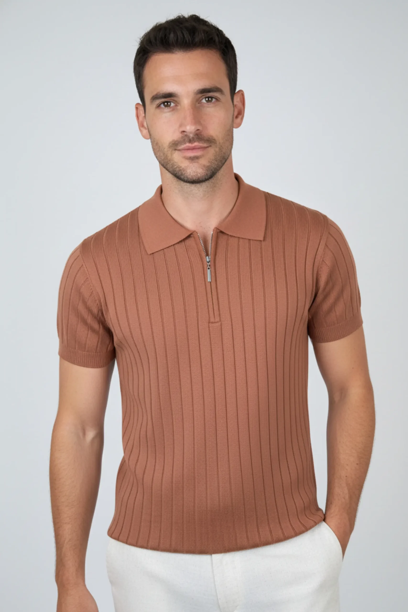 Polo Tejido Vincenzo Terracota – Dolce Vitta
