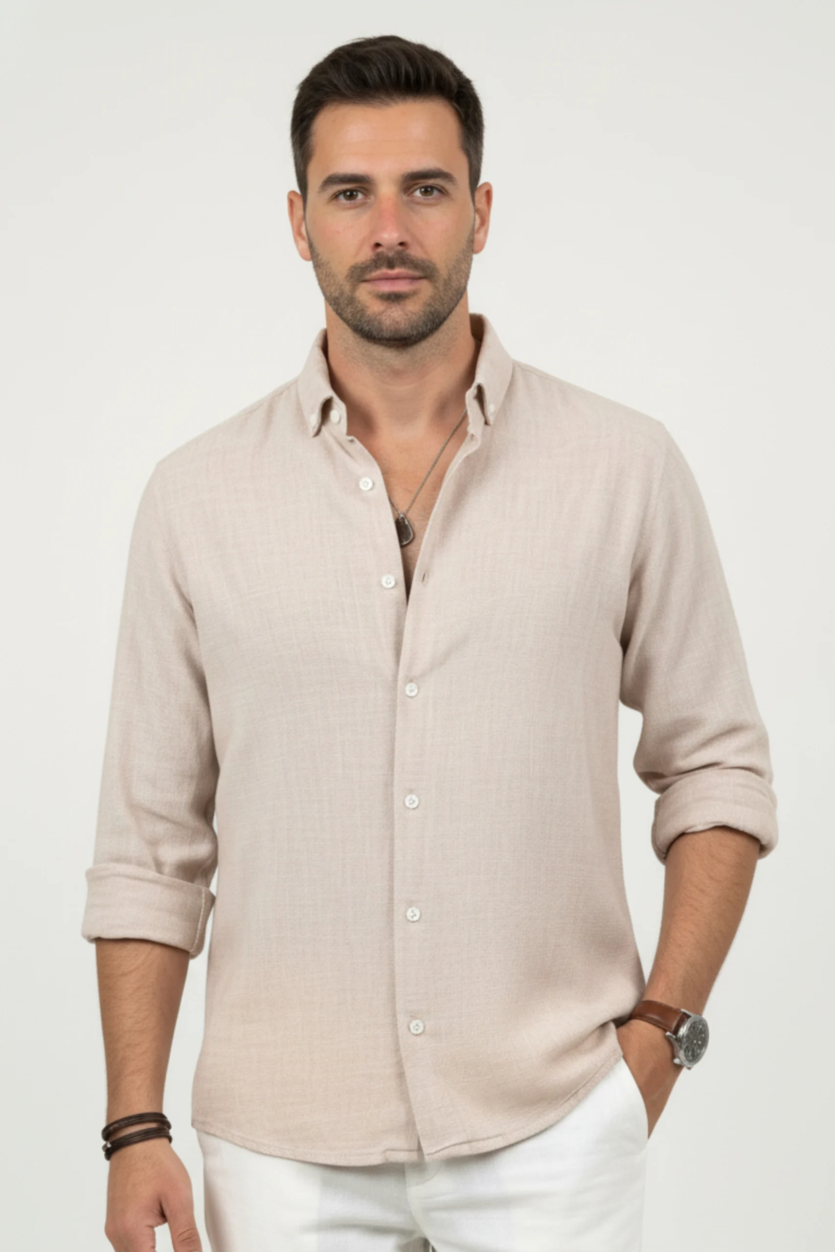 Camisa Lino Siciliana Beige – Dolce Vitta