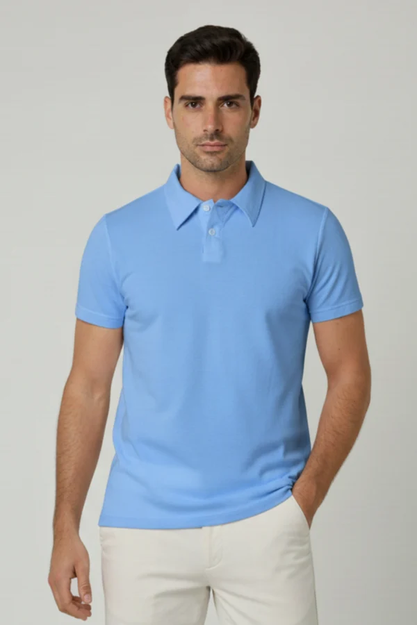 T-Shirt Milano Slim Fit Manga Corta Celeste- Dolce Vitta