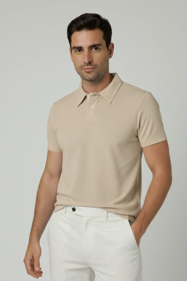 T-Shirt Milano Slim Fit Manga Corta Beige - Dolce Vitta