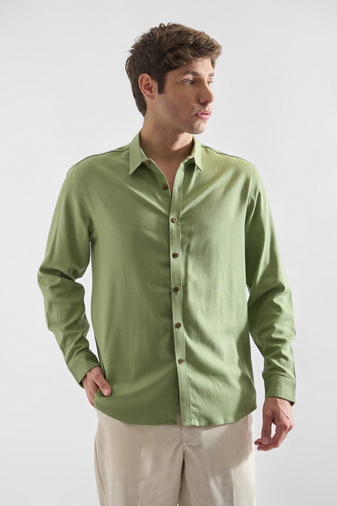 Camisa Lino Rococo Verde