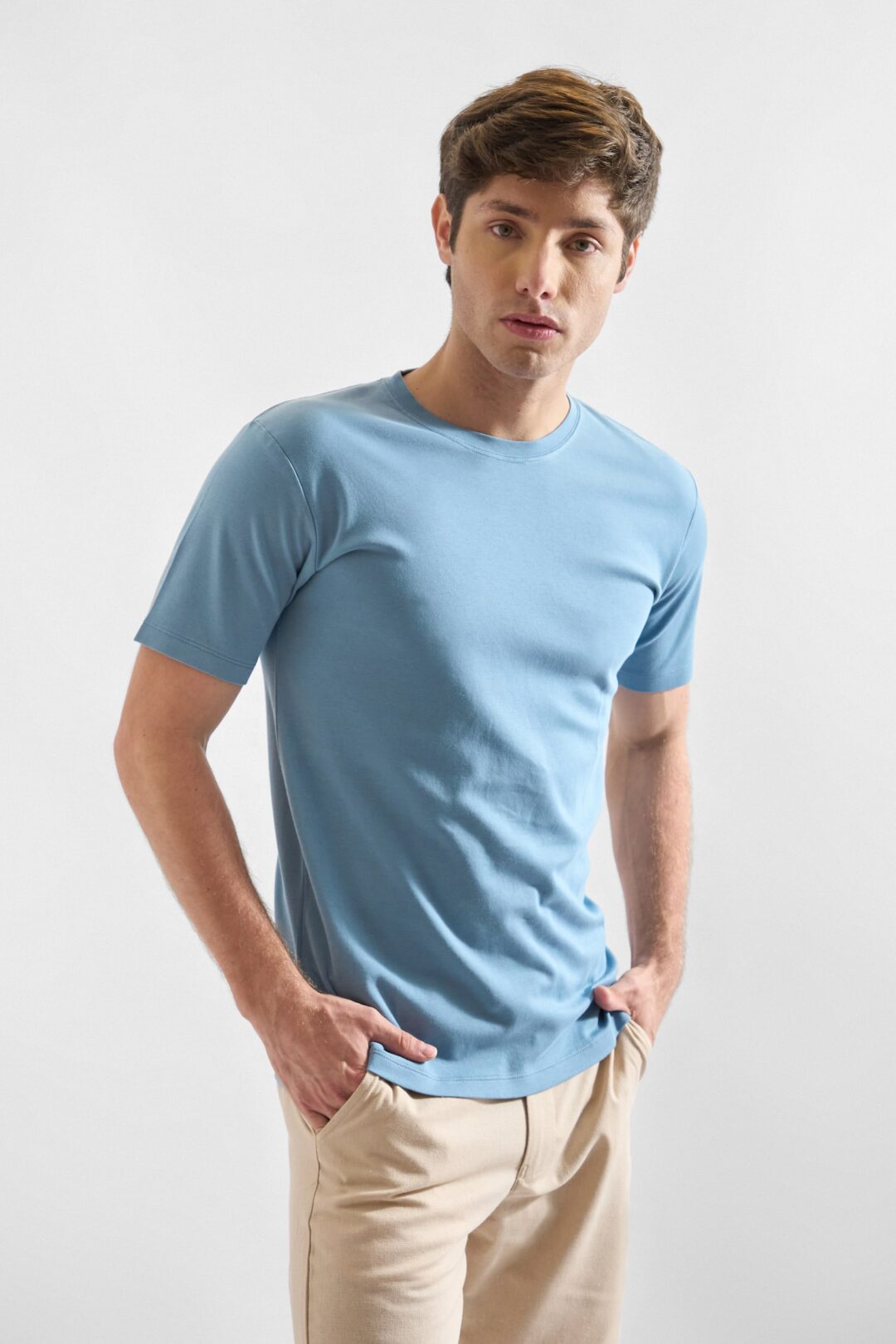 T-Shirt Cuello Redondo Blue Blu  - Algodón Premium - Imagen 2